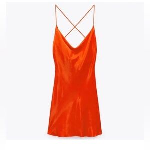 Vibrant Orange Slip Dress- NWT